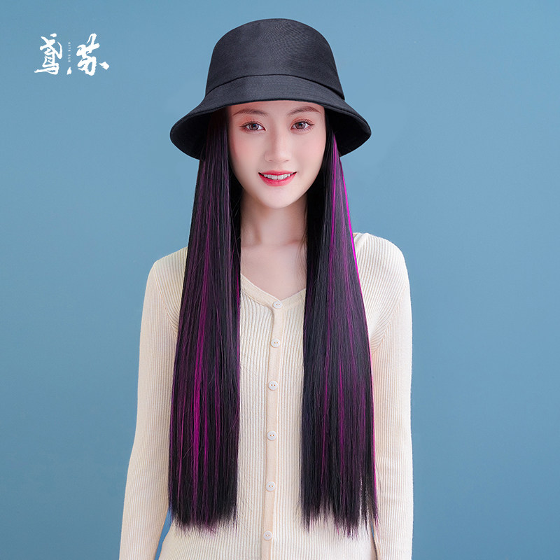 假发帽子一体女款夏天大头围图片