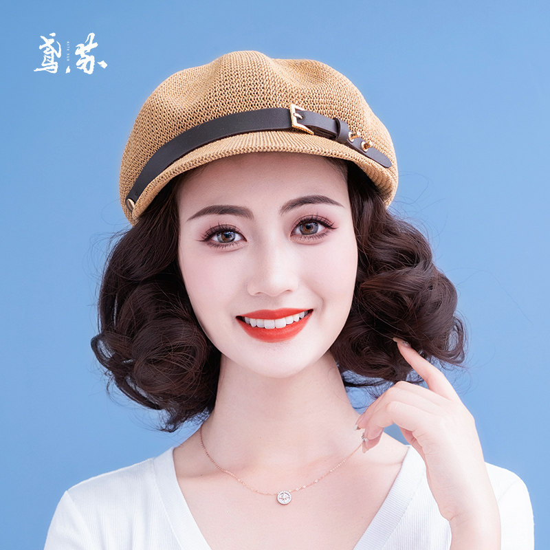 帽子假发一体女夏时尚新款八角帽图片