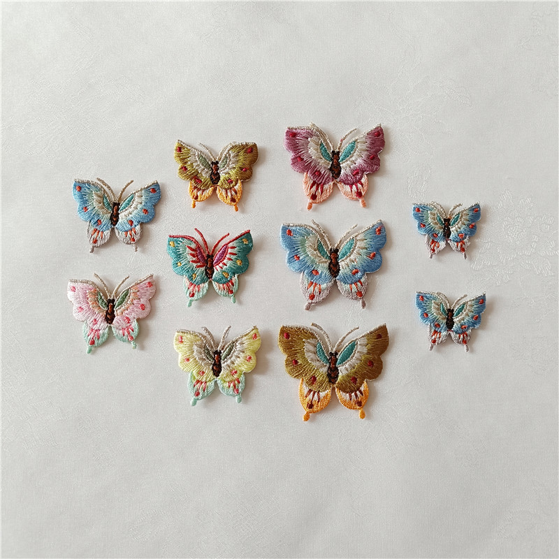 【微微瑕】韩国原装进口绣花片/蝴蝶刺绣/韩服汉服旗袍