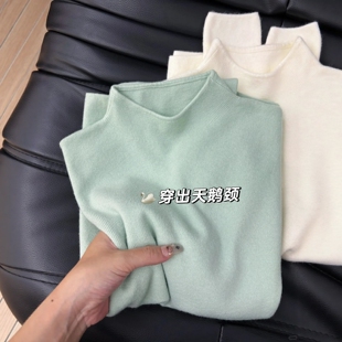 春秋冬季 法式 女装 保暖打底衫 打底毛衣女上衣内搭 温柔风软糯针织衫