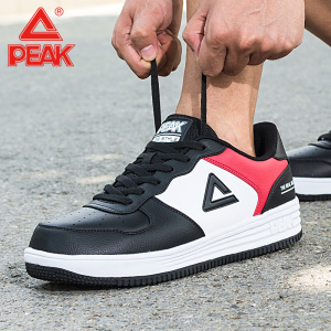 匹克板鞋空军一号夏季新款男鞋革面低帮休闲鞋小白鞋学生运动鞋男