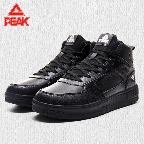 匹克休闲棉鞋冬季革面保暖加绒男鞋学生防滑低帮鞋子正品运动鞋男