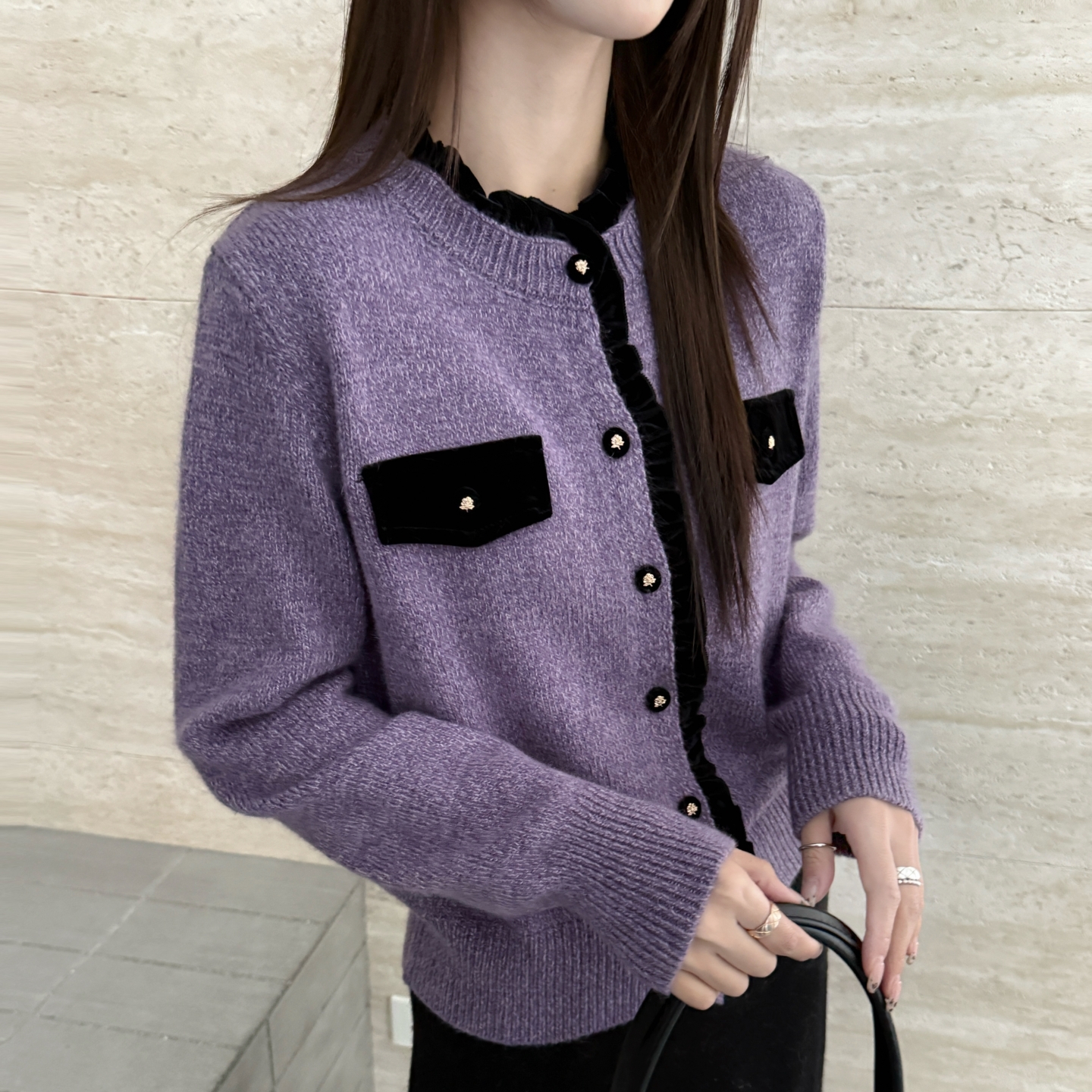 本店实拍&秋冬新款小香风开衫羊毛加厚上衣高品质毛衣气质外套女