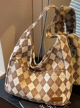 高中生上课帆布包包女2026新款潮时尚单肩包女ins大容量腋下包女