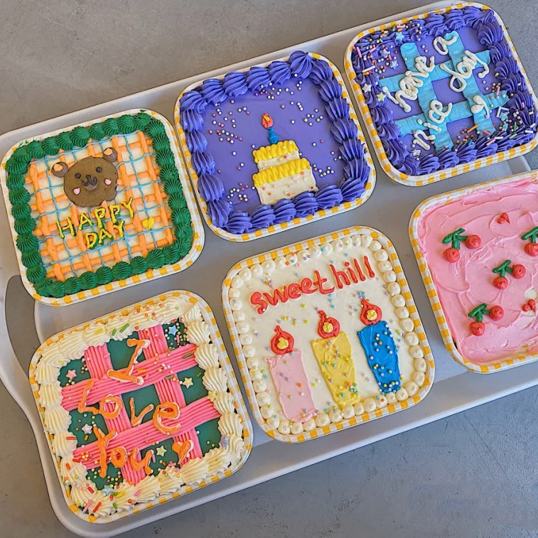 手绘油画水果蛋糕盒豆乳千层便当盒奶油蛋糕包装盒一次性打包盒子