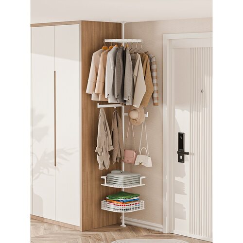 转角衣帽架挂衣架落地卧室顶天房间立地包包帽子墙角衣服收纳架