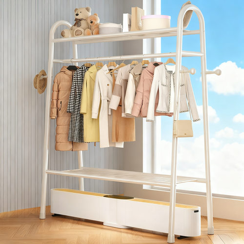 衣帽架踢脚线取暖器烘衣架冬季烘干晾衣架落地两用暖气烘干挂衣架