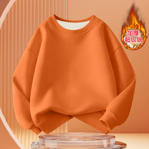 冬季男童女童加绒加厚休闲卫衣