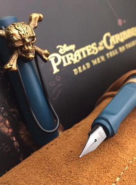 LAMY 凌美钢笔迪士尼加勒比海盗限定款 磨砂燃油灰色笔帘钢笔套装