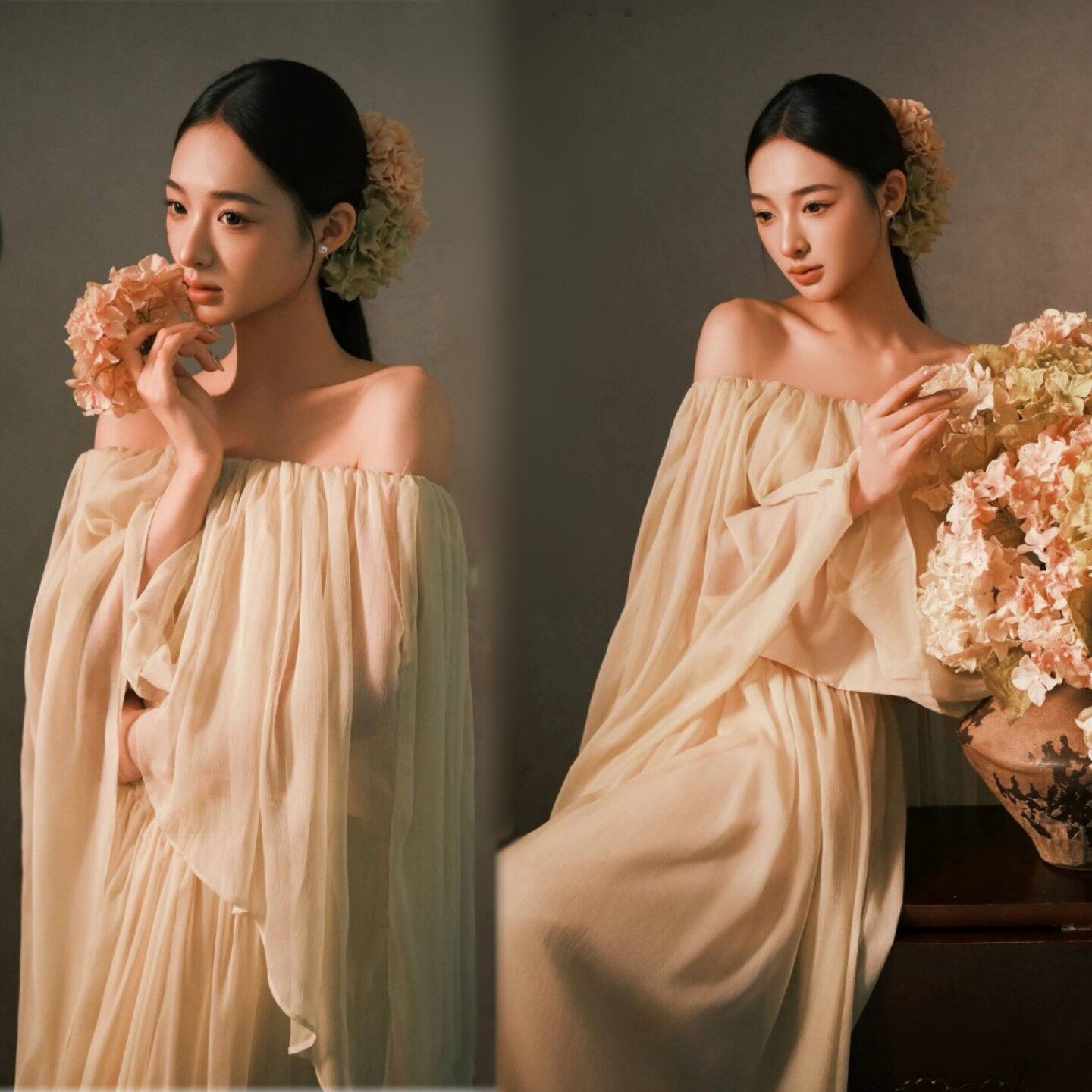 2026新款影楼春日清冷感法式油画氛围高级少女肖像写真照摄影服装