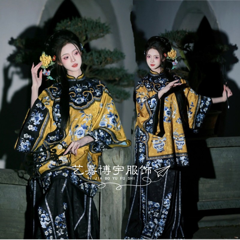 影楼中式格格清汉女装印花汉服写真宫廷摄影旅拍国风艺术照服装
