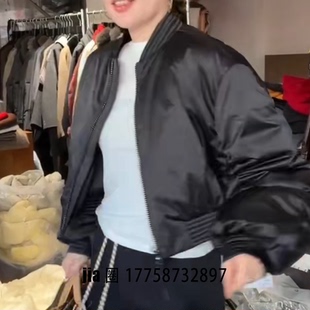 价私问 真丝鹅绒夹克棒球服女 2025秋冬新品 短款