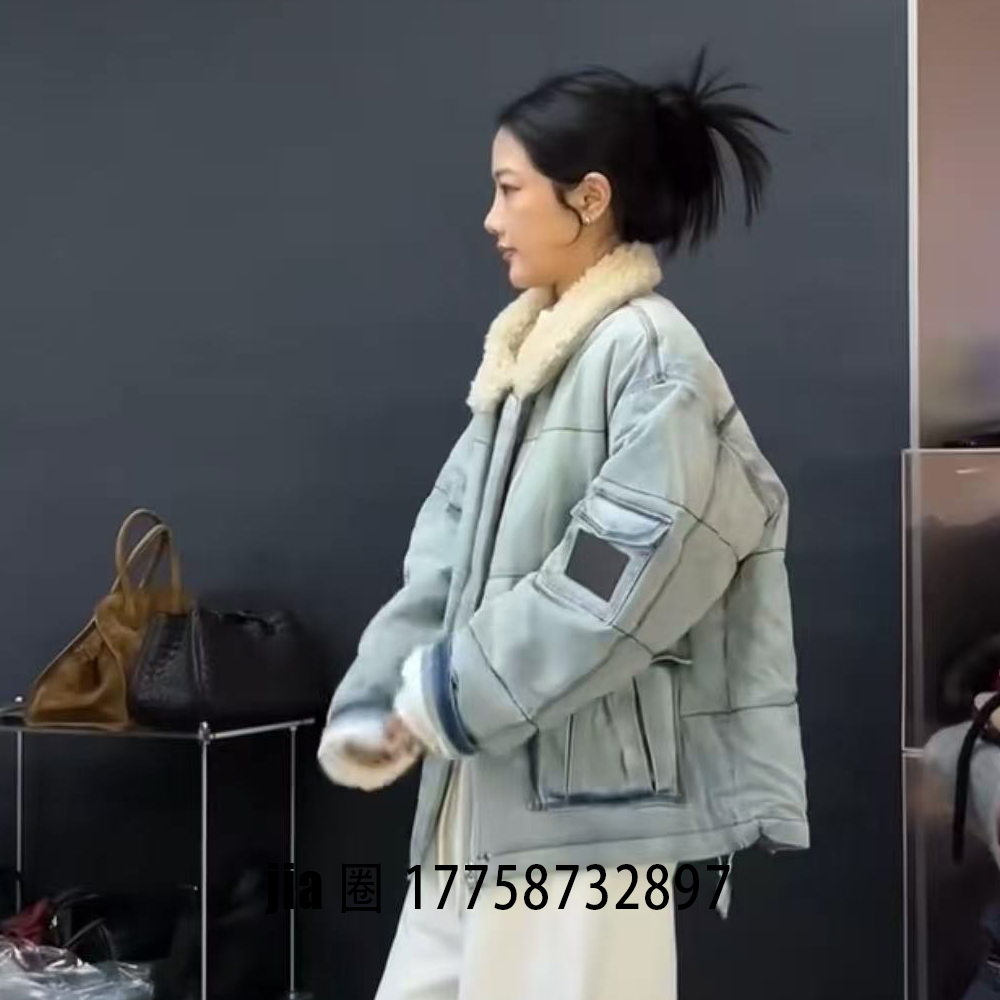 2025秋冬新品羊羔毛牛仔棉服外套女 价私问