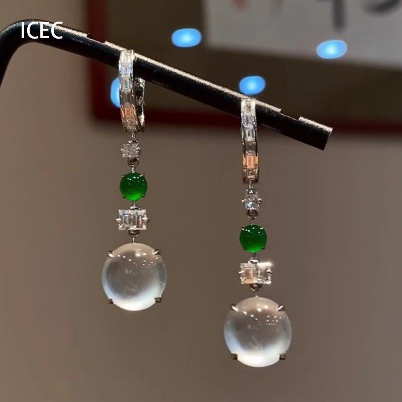 新中式国风冰透蛋面耳扣女冷淡风小众精致耳环个性轻奢高级感耳饰,饰品/流行首饰/时尚饰品新,耳钉,淘宝优惠券,粉丝福利购,淘宝优惠卷