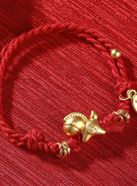 马上有钱生肖马年本命年红手绳小众手链编织绳女款手工编织中国风