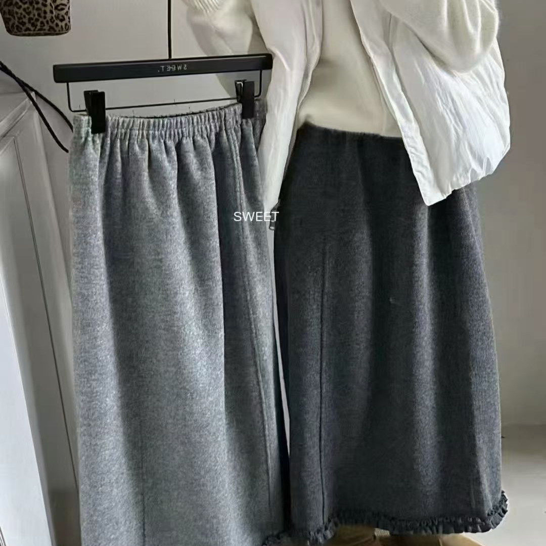 JCMM JANE 1218 AC 设计师款下摆花边毛呢半裙1049-5865