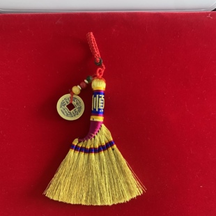 儿童小扫帚宝宝扫把婴儿床头压惊笤帚手机钥匙随身手工编挂件挂饰