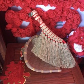 手工高粱苗扫床小扫把老式 扫床扫炕笤帚招财搬家床刷新婚扫车套装