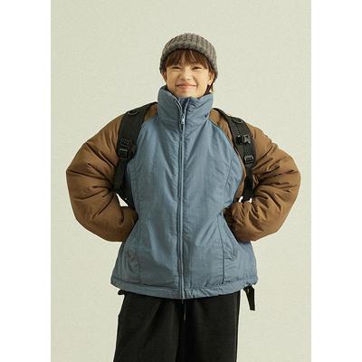 GoodNorth日系撞色拼接宽松棉衣