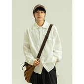 上衣男女同款 GoodNorth长袖 白衬衫 中性宽松休闲简约百搭纯色衬衣