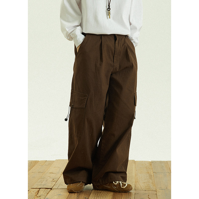 GoodNorth日系复古美拉德工装裤男女同款春秋宽松百搭直筒休闲裤,女装/女士精品,休闲裤,淘宝优惠券,粉丝福利购,淘宝优惠卷
