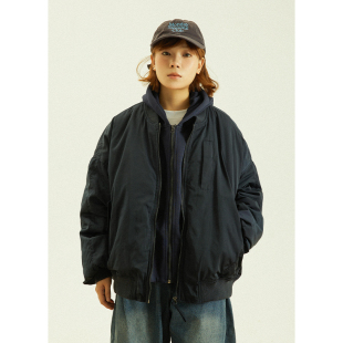 GoodNorth帽子可拆卸加厚工装假两件外套男女款冬季棒球衣羽绒服