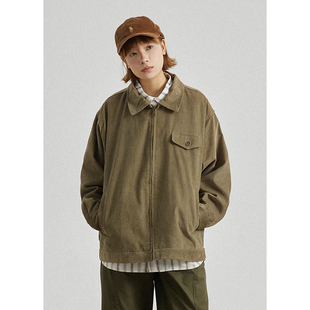 GoodNorth灯芯绒工装外套男女同款春秋宽松复古百搭休闲翻领夹克