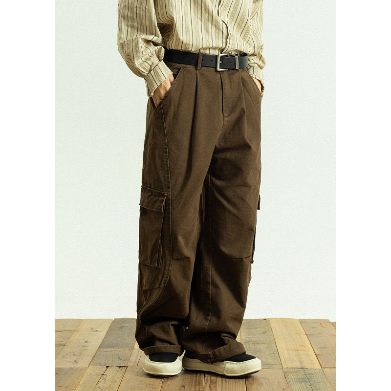 GoodNorth日系复古多口袋工装裤男女款四季休闲长裤咖色直筒裤子,女装/女士精品,休闲裤,淘宝优惠券,粉丝福利购,淘宝优惠卷