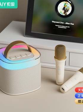 索爱SK2蓝牙音箱家用k歌音响儿童话筒麦克风户外唱歌小型家庭ktv