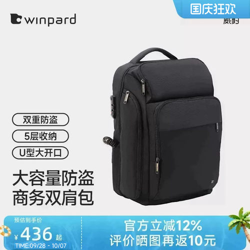 威豹通勤男士电脑包双肩包