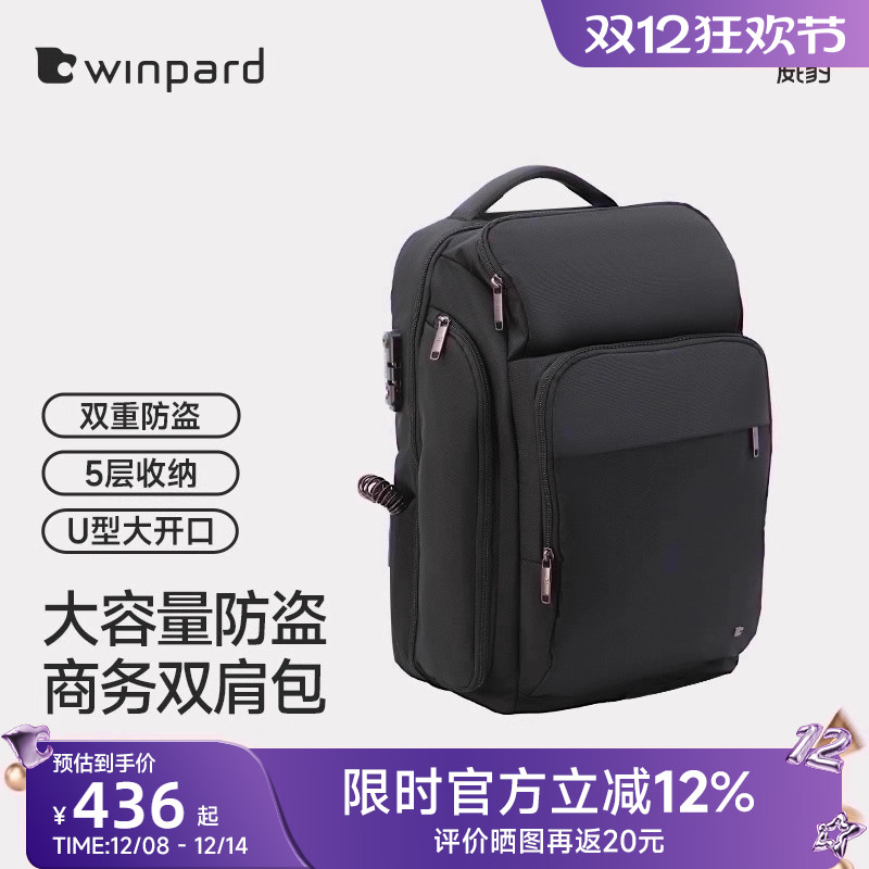 威豹通勤男士电脑包双肩包