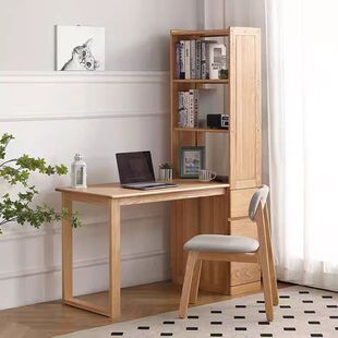 工厂直销全实木书桌书架一体带抽屉靠墙转角办公桌简约书房电脑桌