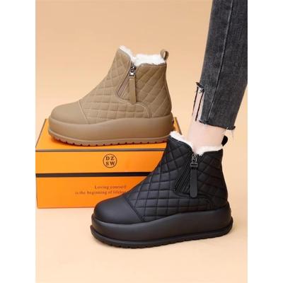 真皮厚底皮毛一体雪地靴女冬季