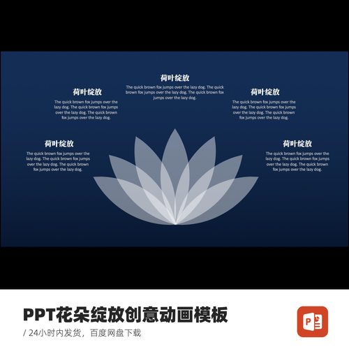 花朵绽放PPT创意动画模板