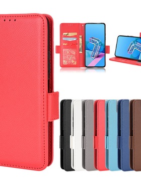 适用于ASUS华硕ZenFone 8 Flip手机壳ZS672KS保护套侧吸纯色皮套