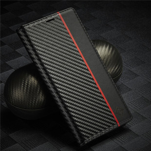 适用苹果xs手机壳iphonexr碳纤维xsmax磁吸翻盖保护皮套男款