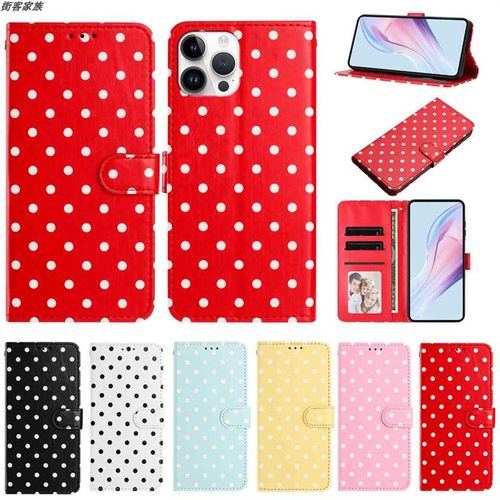 适用于华为Y6S Y5P Y6P Y7A Y7 2019手机套防摔翻盖式保护皮套软硅胶全包外壳插卡支架波点可爱个性简约时尚