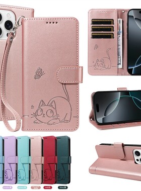 适用于三星Galaxy A310/A3 2016 手机套卡通可爱猫翻盖式韩日风个性创意保护皮套软硅胶全包边外壳防摔TPU