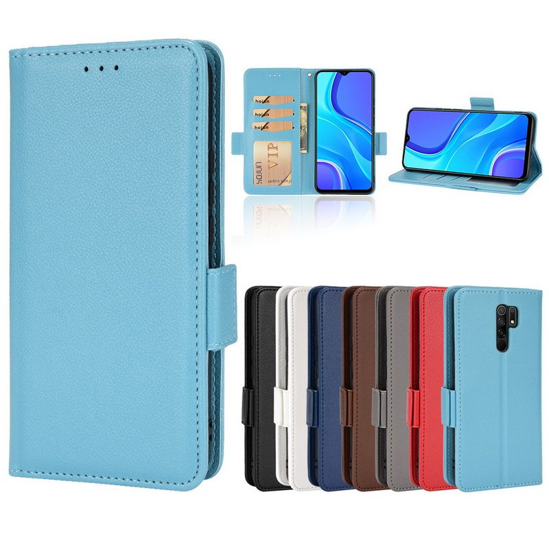 适用于小米poco m2手机壳纯色红米9保护套redmi 9prime皮套侧吸扣