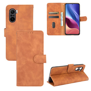 适用于小米poco f3手机壳摄象头全包PocoF3保护套纯色翻盖式皮套