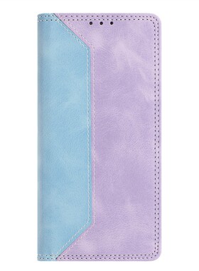 适用于Itel P38 Pro/Vision 3 Plus 手机套拼色翻盖式保护皮套软硅胶壳全包边外壳防摔插卡支架简约复古时尚