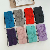 240W手机套软硅胶外壳全包边防摔翻盖式 适用于真我Realme 保护皮套插卡支架可爱蝴蝶 Neo