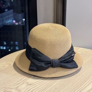 2026新款法式复古蝴蝶系带草帽女夏季度假防晒遮阳帽子百搭显脸小