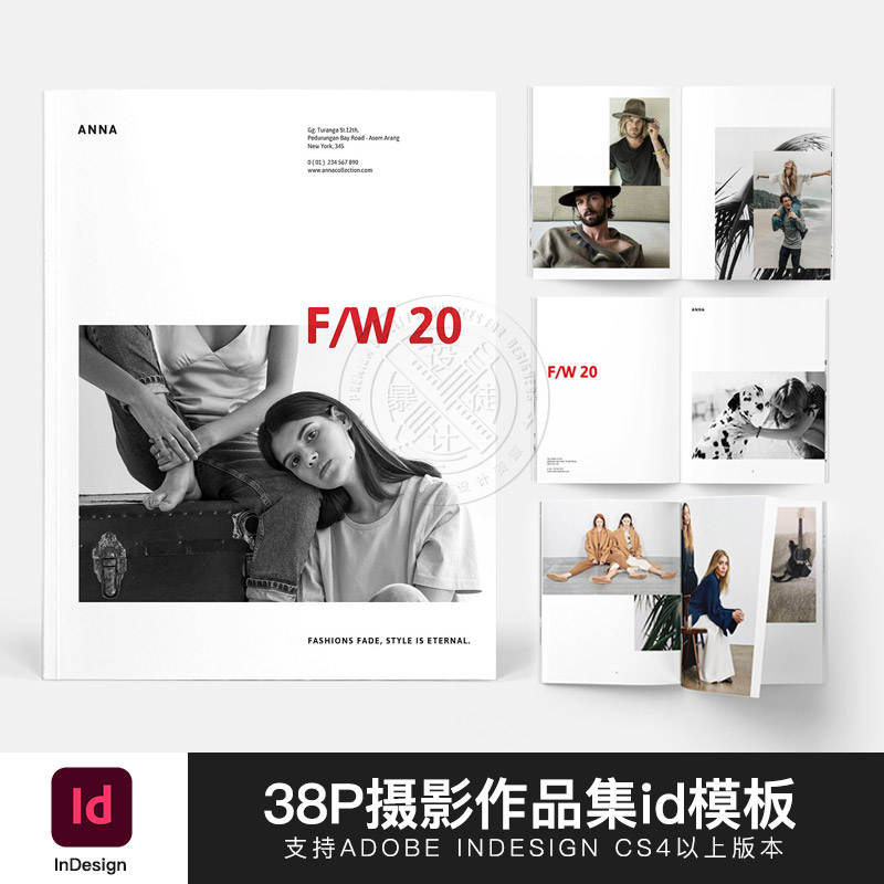 indesign模板摄影作品集创意宣传画册杂志排版ID源文件素材
