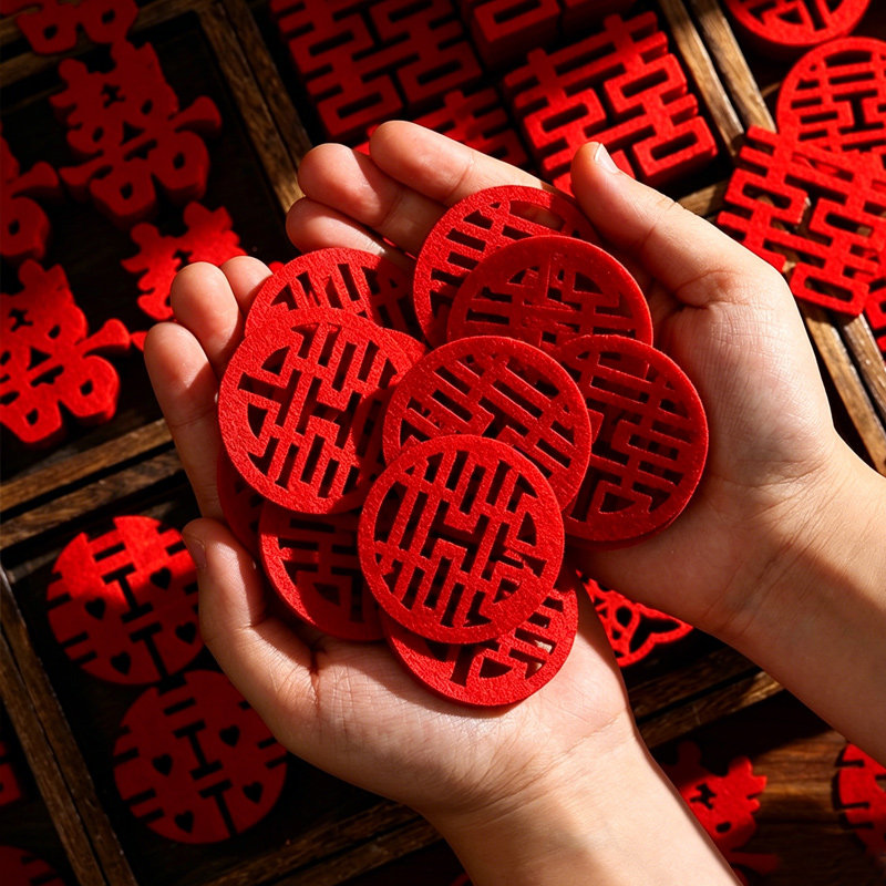 手抛喜字结婚专用婚房布置抛洒迷你囍字果盘装饰小喜婚庆用品大全