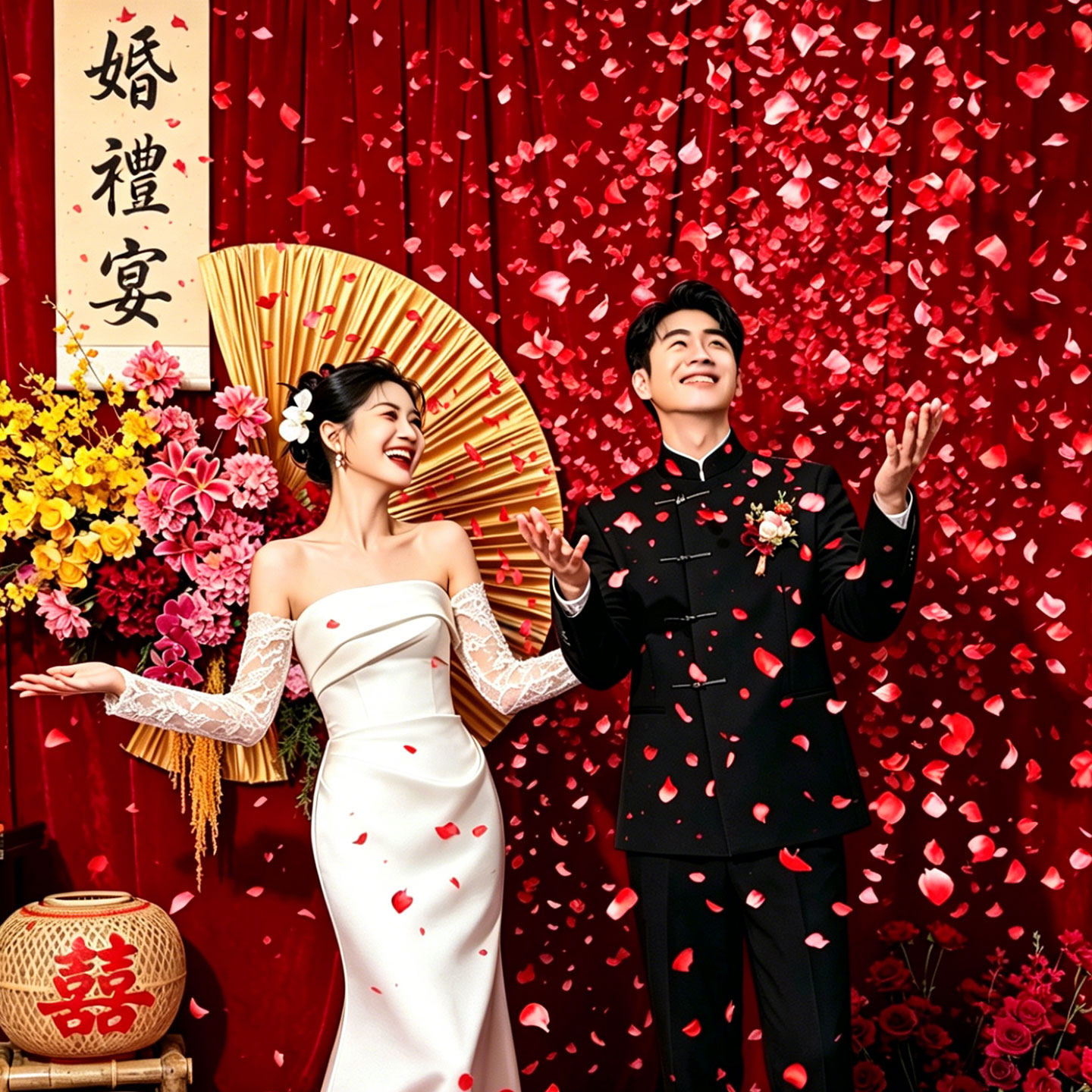 花瓣礼炮玫瑰雨结婚礼花筒图片
