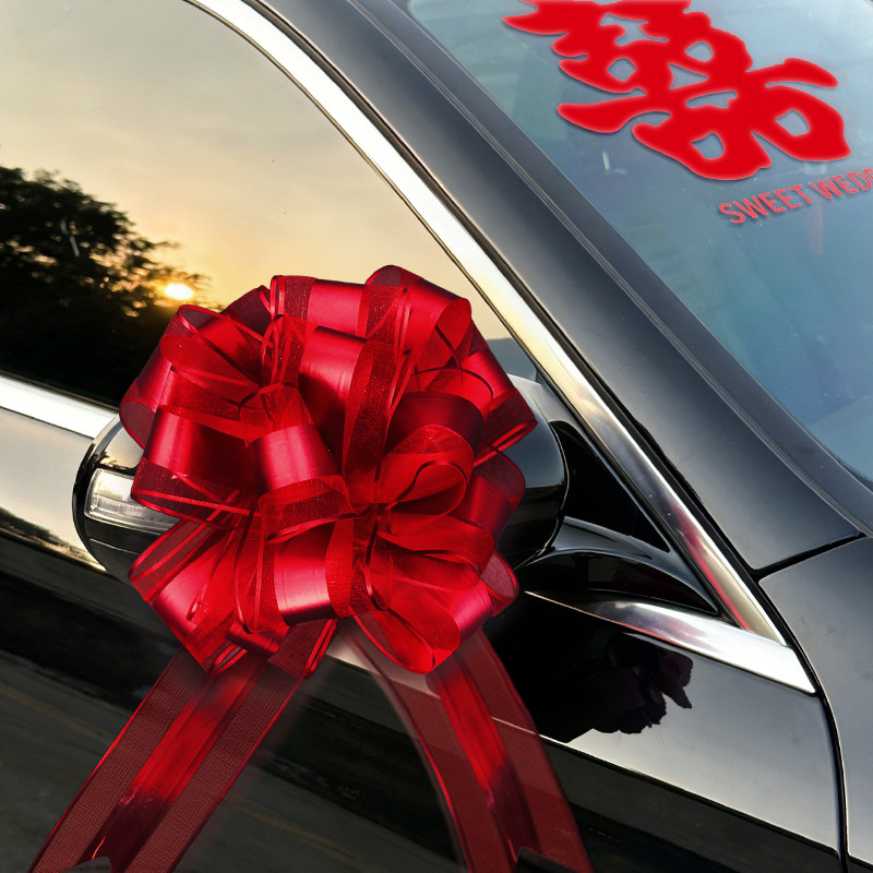 婚车拉花装饰结婚车头花红色彩带接迎亲汽车车队主车副车用品大全