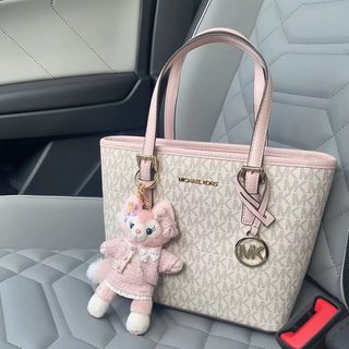 香港直邮MK正品女包真皮老花拼色菜篮子手提可拆斜挎百搭送女友