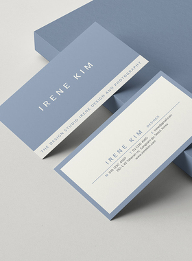 18款蓝色小清新服装美甲美睫鲜花店代金券体验卡片名片订定制设计