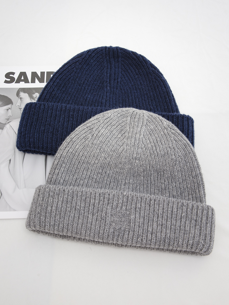 男女同款ins潮纯羊毛圆顶护耳帽